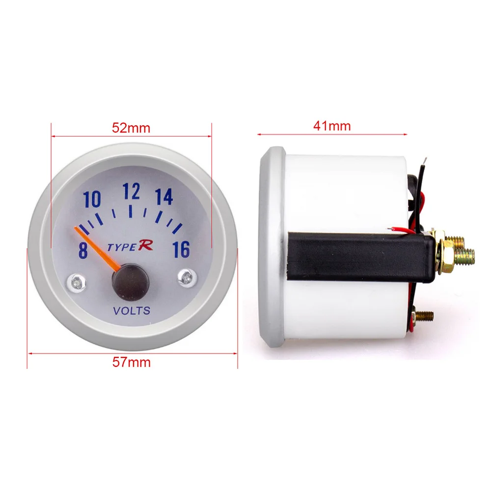 2 дюйма 52 мм автомобиля вольтметр 12V Универсальный 1 5 бар Turbo Boost метр калибра 20