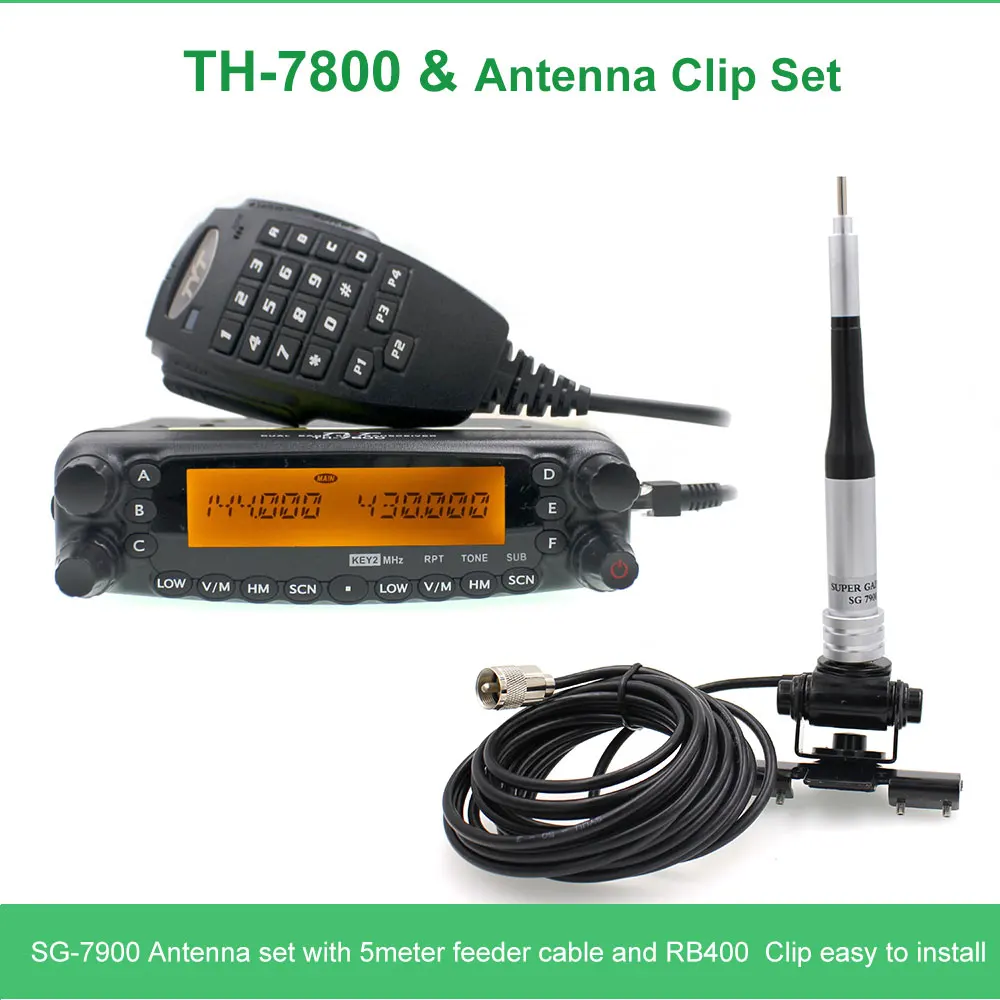 TYT woki toki TH-7800 50 Вт автомобильное радио двойной Band136-174 и 400-480 МГц любительский Мобильный приемопередатчик TH7800 fm-радио