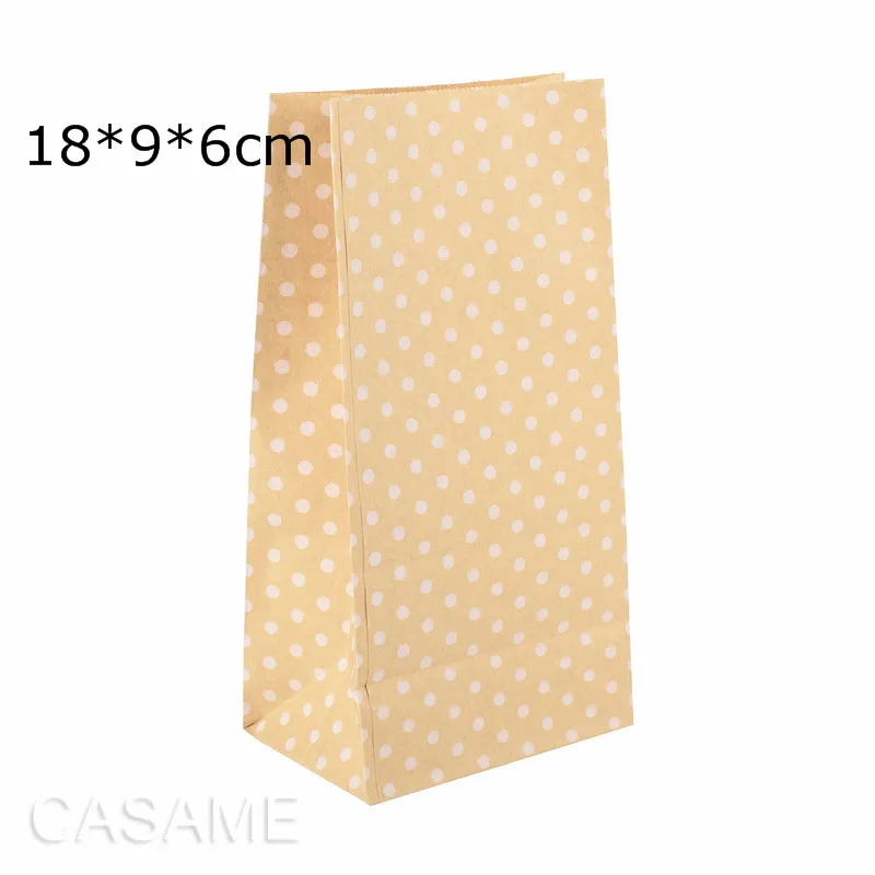 brown dot 25pcs Свадебный подарок для гостей пакет сумки печенья пакет подарки на праздник Декор упаковочные бумажные пакеты - Цвет: brown dot 25pcs