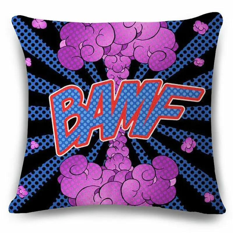 Цветные граффити рок-н-ролл стильные чехлы на подушки буквы WOW POW BANG Супермен |