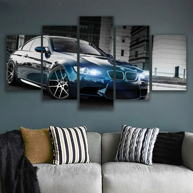 

BMW M3 E92 1 Old Car Race Racing 5Pcs Poster Canvas Art Prints Living Room Decorative Bedroom Wall Painting