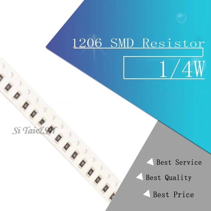 100 шт. 1206 SMD резистор 1% 10K Ом Чип Резистор 0 25 Вт 1/4 103 | Электронные компоненты и