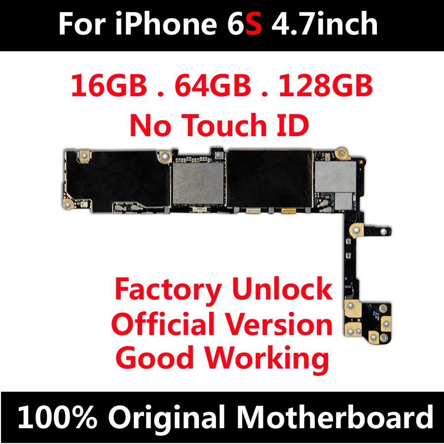 Оригинальная материнская плата для iPhone 6S, 4,7 дюймов, Заводская разблокировка, материнская плата, без сенсорного ID, IOS, обновление, поддержка, логическая плата, протестирована хорошо
