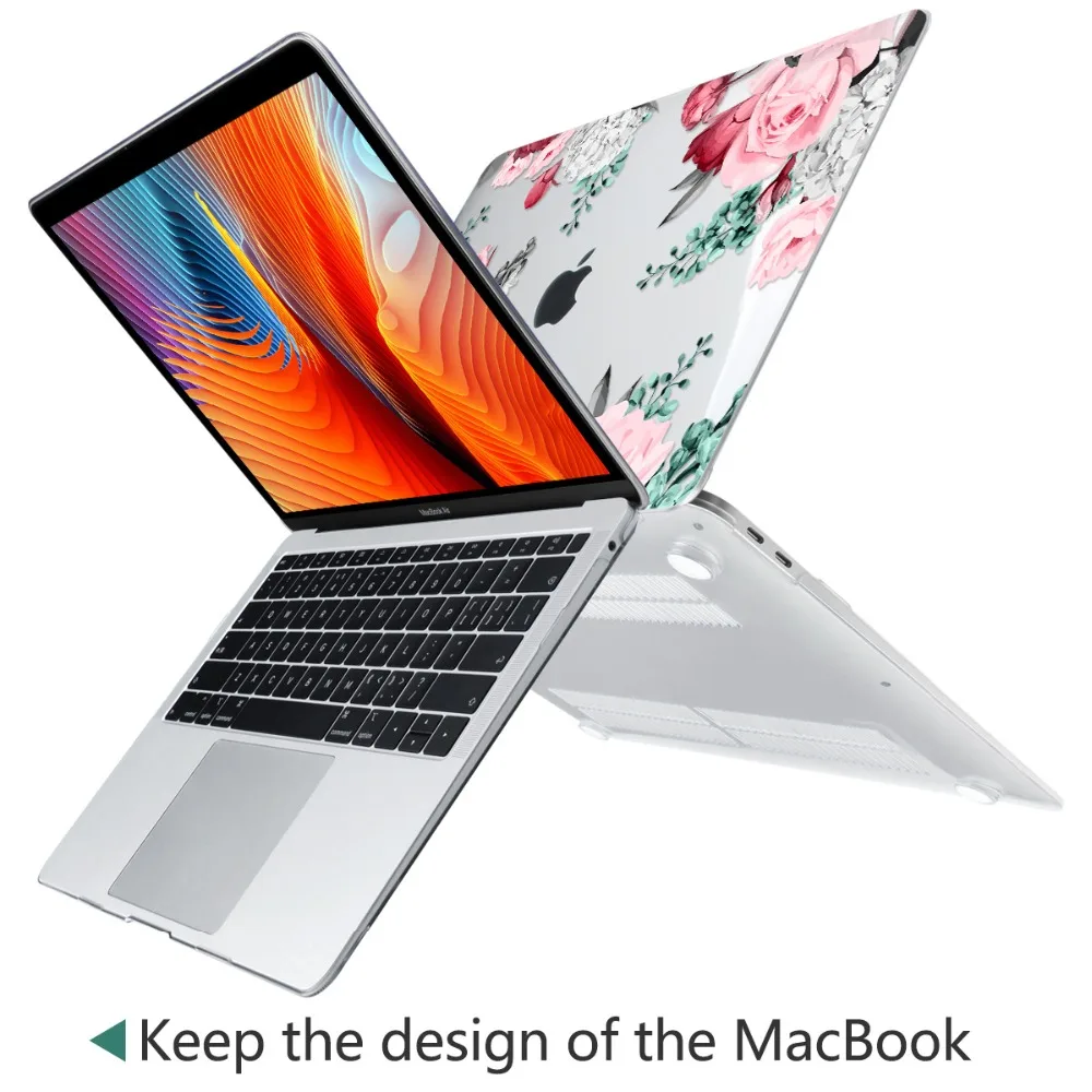 Жесткий Чехол для ноутбука с цветочным принтом для Macbook Pro retina 11 12 13 15 Air Pro 15 16 A2141 A1932 A1989 чехол с кристаллами