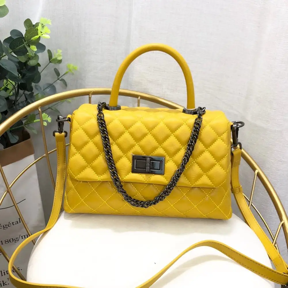 

free shipping 2020 the new style fashion genuine cow leather women handbag one shoulder bag crossbody bag 26cm 6color