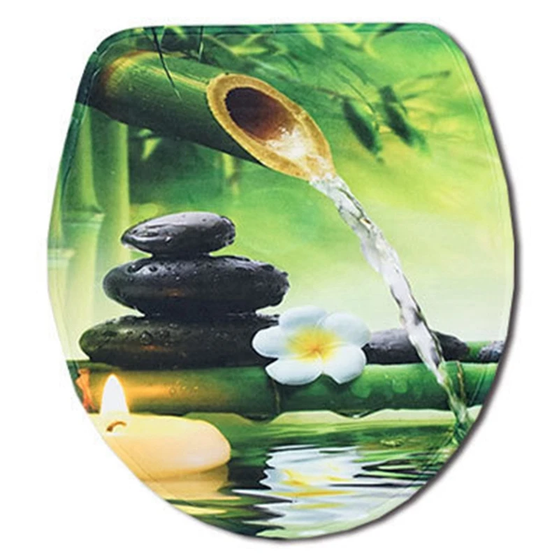 3 шт./компл. бамбуковый нескользящий коврик с принтом для туалета ванной