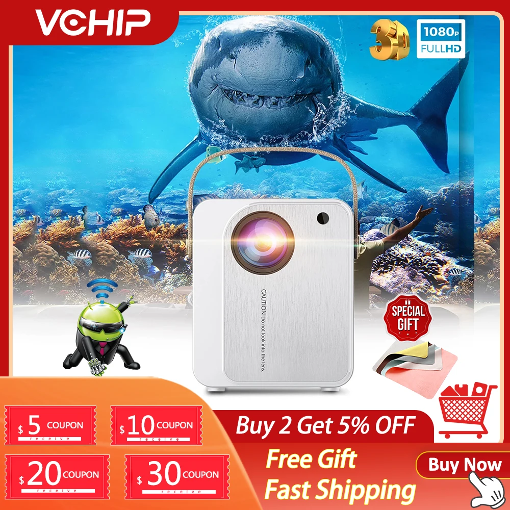 VCHIP YJ350 4K Projector Protable projector mini Proyector For Home Theater 3D 1080P WiFi Portable Media Player Christmas gift |