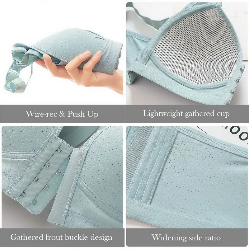 

2021 Push Up Comfy Lift Bra Front Buckle Anti-sagging Bra Top Women's Bra Adjustment Breathable Bra Comfort Full Cup Lingerie