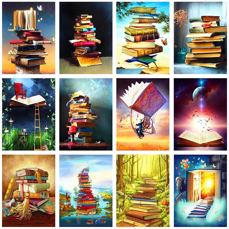 

Волшебная книга DIY Алмазная вышивка крестиком на рисунке, с очаровательным пейзажем, дорога 5D полный дрель мозаичная вышивка студент Настен...