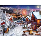 Алмазная вышивка, Набор для вышивки крестиком в зимнем доме, 5D алмазная живопись, пейзаж, квадратная мозаика, домашний декор