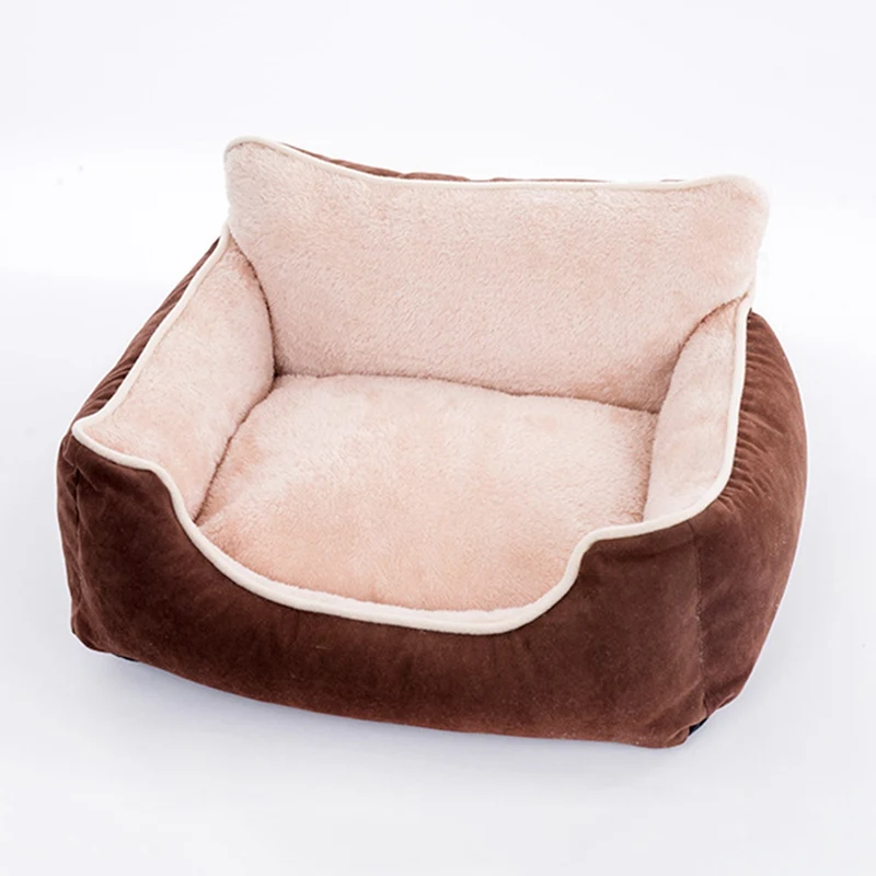 Зимняя кровать для собак плюшевый диван питомцев кошек щенков теплый дом