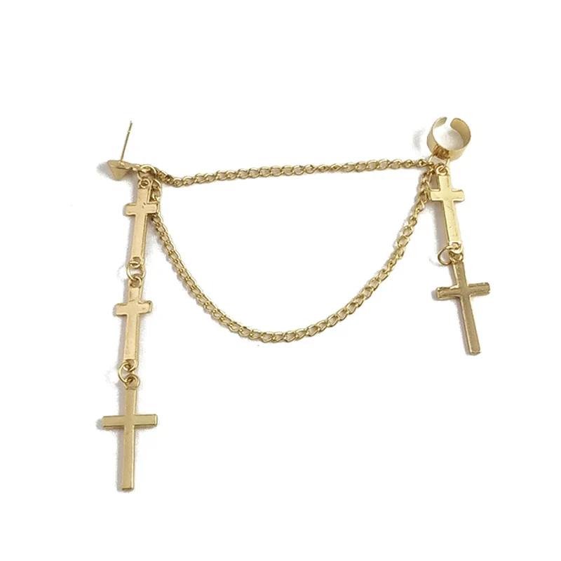 Модные индивидуальные черные женские серьги в стиле ретро хип-хоп многослойные