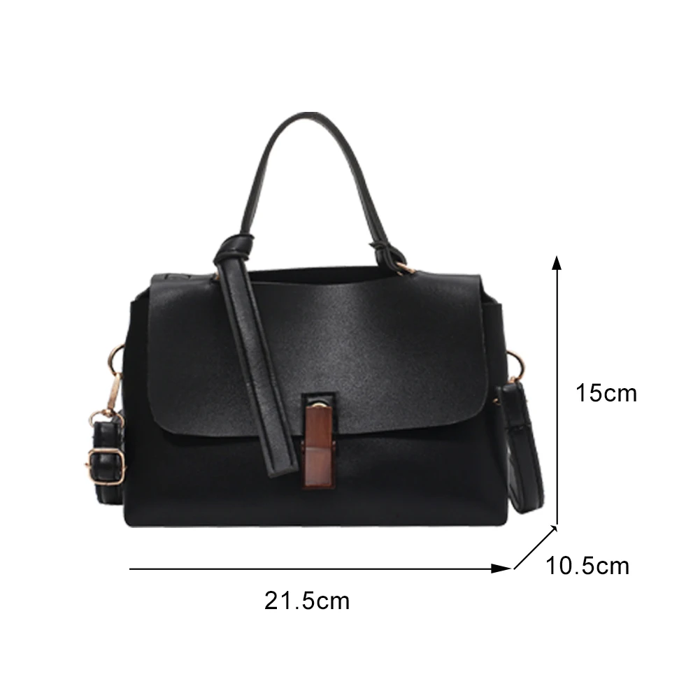 

Fashion PU Leather Messenger Tote Bag Female Flap Shoulder Handbag Elegant Women Street Commuter Satchel Purse