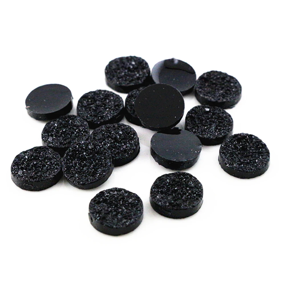Новая мода 50 шт 12 мм черный цвет руды стиль плоские задние Кабошоны Камея H1 18|cabochon