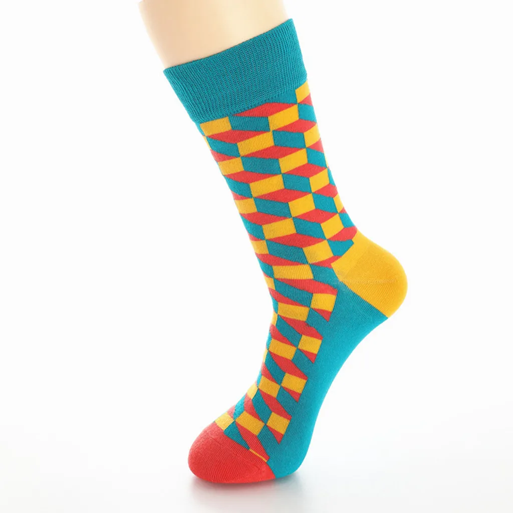 SAGACE британский стиль квадратный Клетчатый Цвет хлопок для женщин длинный tubeStocking