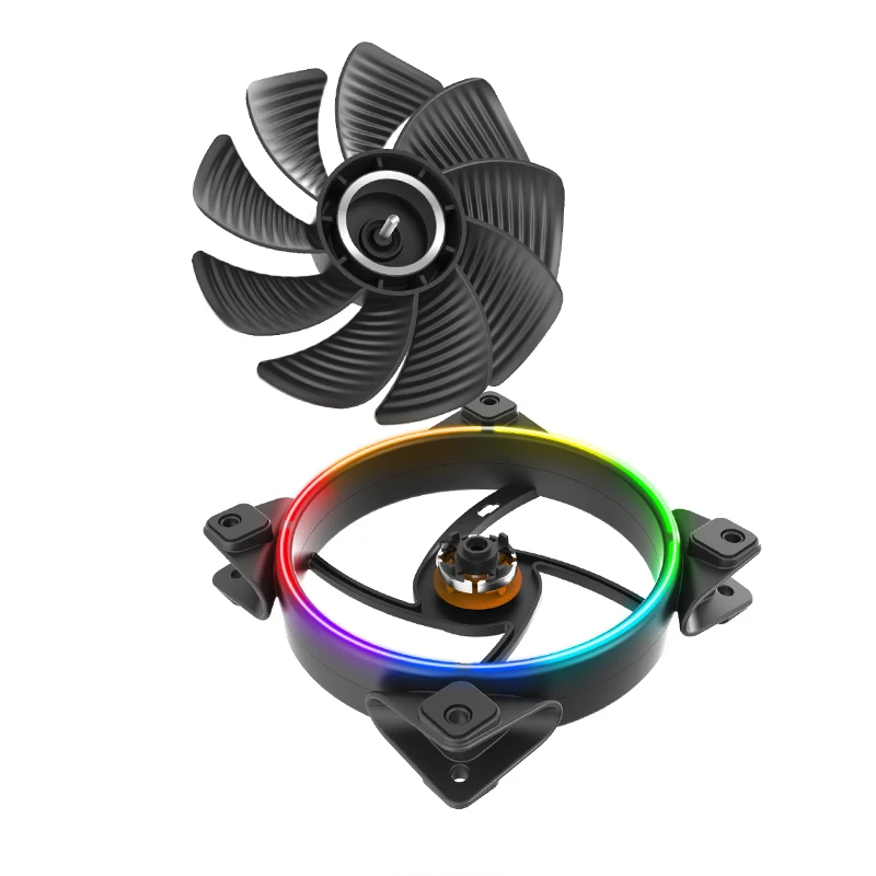 Кулер для ПК HAOYUE тихий вентилятор шасси с RGB-подсветкой 14 см 4 контакта и 3 rgb140 мм