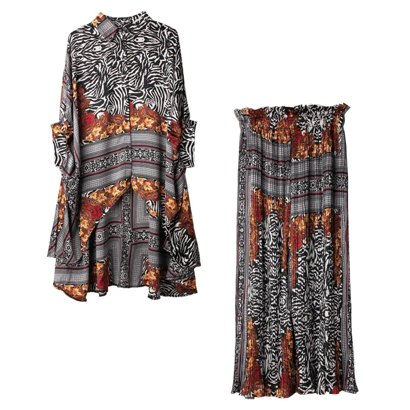 [LANMREM 2021 Новая мода Большой размер размера плюс костюм Женский рукав &quotлетучая