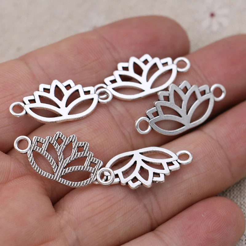 

Цветок лотоса брелок для изготовления ювелирных изделий, 27x13 мм, 30 шт.