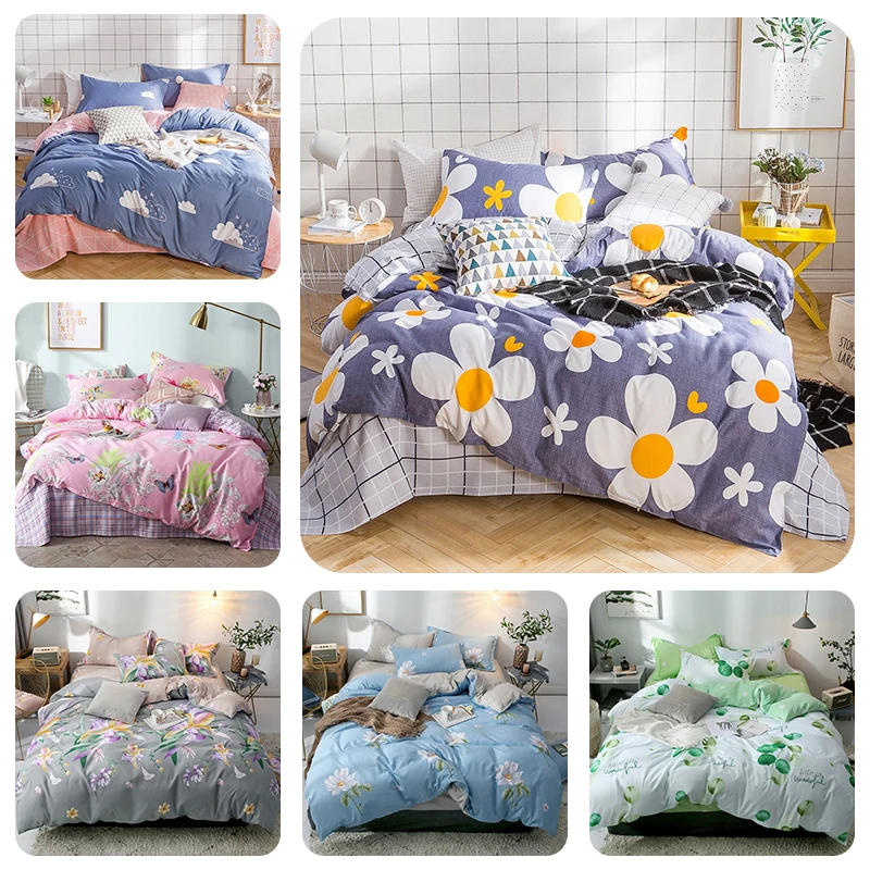 Bedding Set New Design 1Pcs Duvet Cover Plaid Stripes Quilt Cover Skin Care Cotton Bedclothes