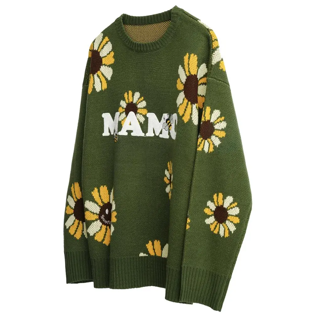 Oufisun для мужчин в винтажном стиле с рисунком &quotПодсолнух&quot Knittwear мужской свитер
