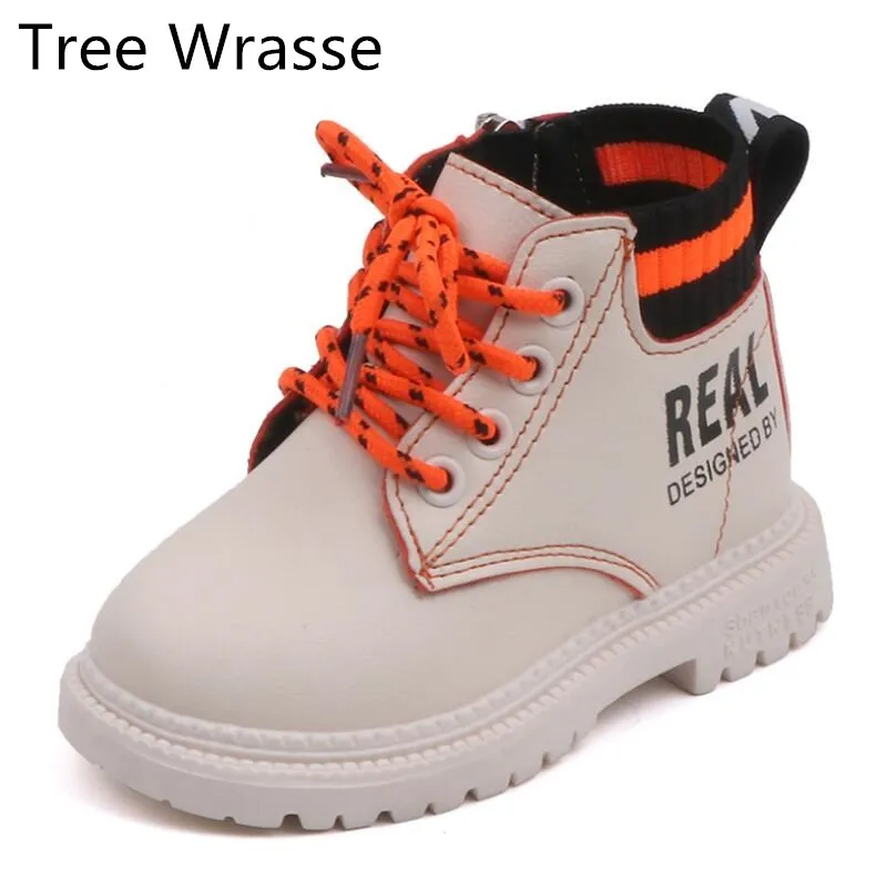 Ботинки детские зимние из хлопка на молнии сбоку для мальчиков и девочек |