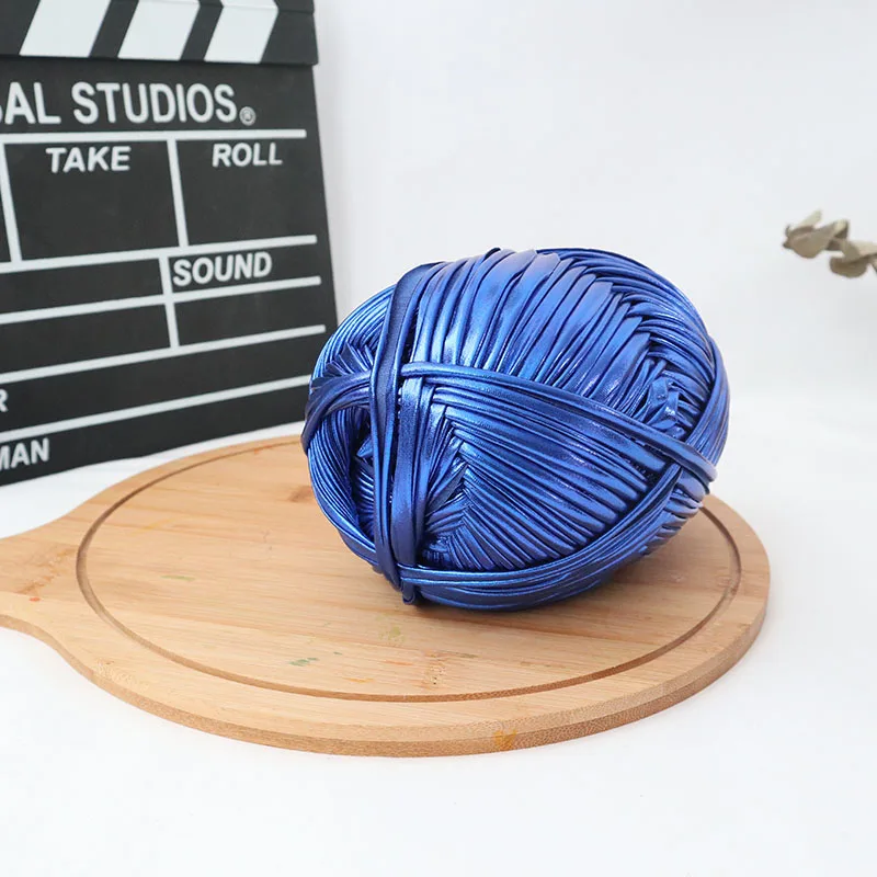 Металлическая футболка пряжа для вязания крючком рукоделие плетение необычная