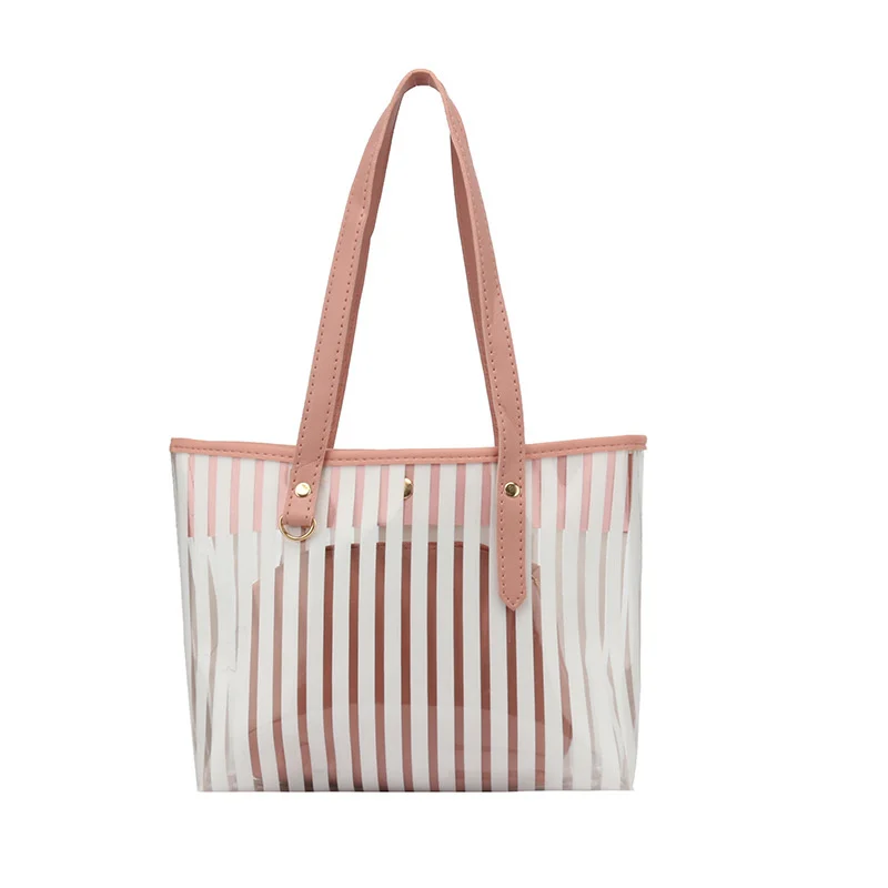 

2021 New Transparent Room Strip Mother Handbag Leisure Shoulder Shopping Mobile Phone Crossbody Bags For Women Bolsas Feminina