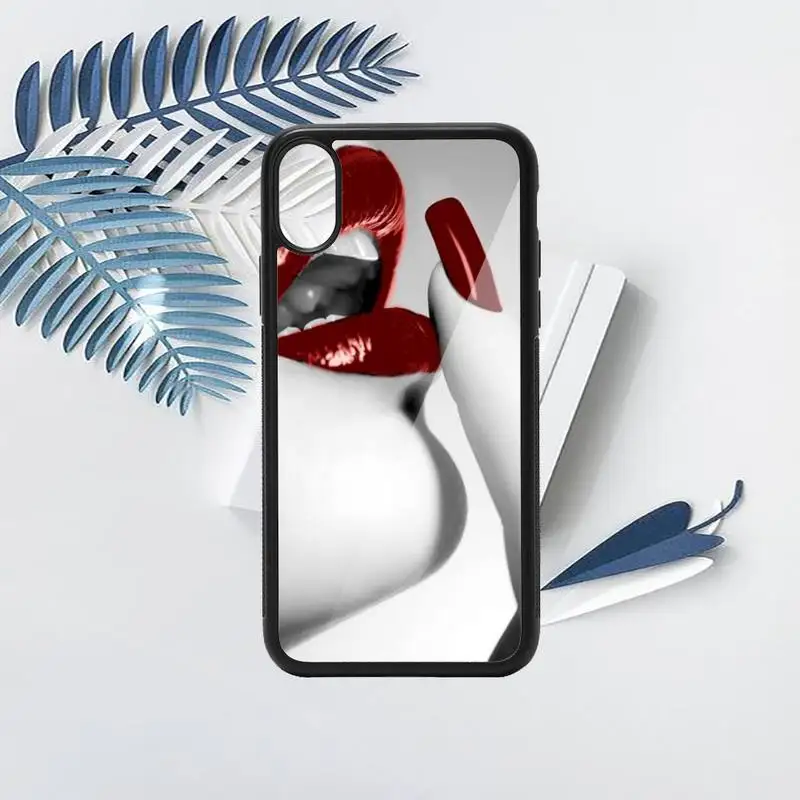 

Sexy Girl red Lips Kiss pattern high quality luxury Phone CasePC for iPhone 11 12 pro XS MAX 8 7 6 6S Plus X 5S SE 2020 XR