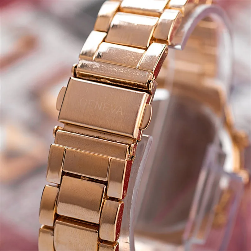

Women's Watches Luxury Ladies Watch Women GENEVA 2020 Watch Women Watches Diamond Rose Gold Roman numerals relogio feminino