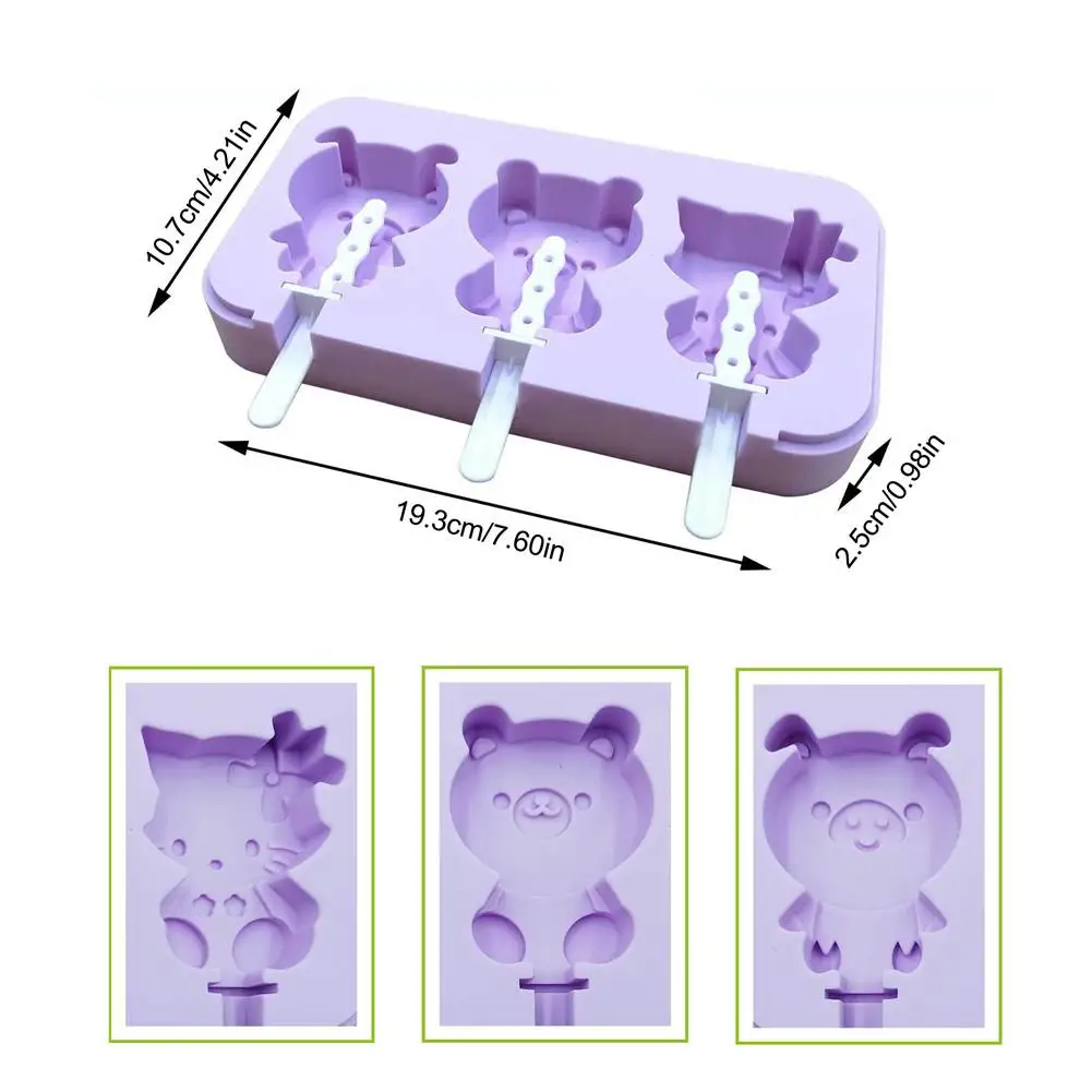 Симпатичная форма для мороженого с крышкой силиконовая домашнего ручной работы