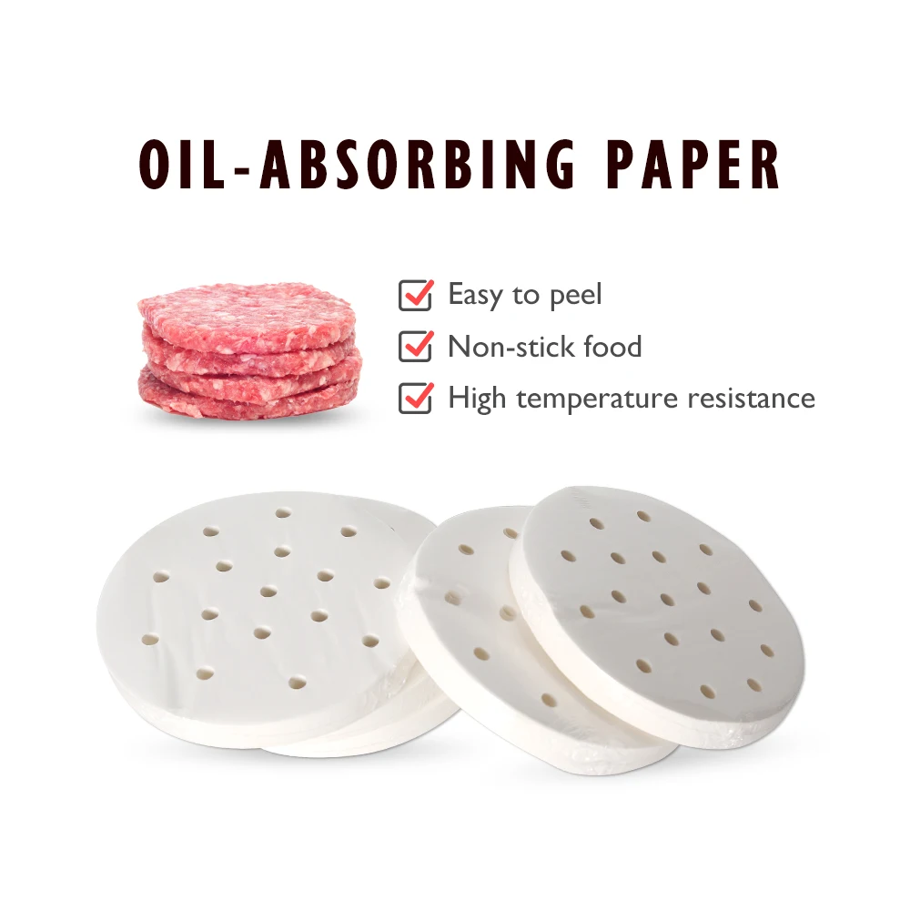 

5 Set 2000pcs 130mm Hamburger Press Machine Oil Absorbing Paper Fit For AM13 Burger Patty Maker Machine Kitchen Snack Tool