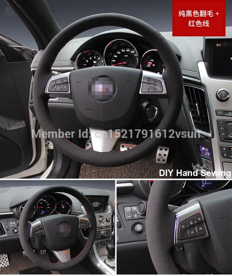 Для Cadillac CTS V высокое качество ручной работы противоскользящие черная замша