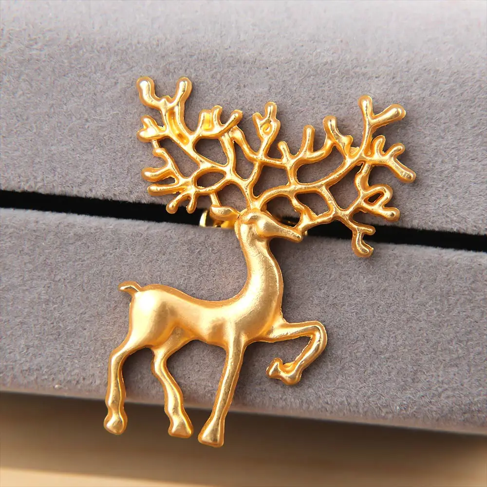 Изысканная брошь в виде оленя металлическая животного булавка на лацкан