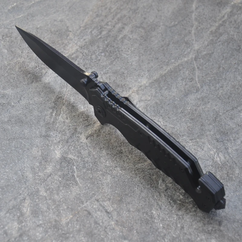 8.2'' Knives Black Blade Folding Pocket Knife Tactical Survival Knives Camping Knives camping Rescue Tools& Nylon Sheath