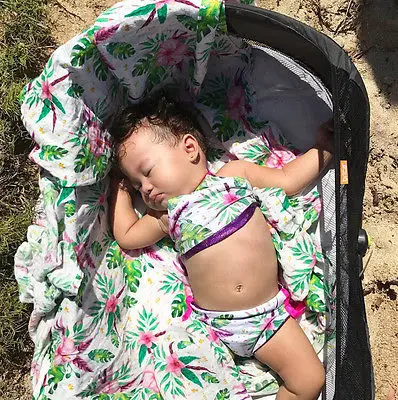 Милый детский купальник для маленьких девочек с цветочным рисунком бикини