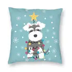 Миниатюрные наволочки на рождественскую елку шнауцера, 45x45, бархатная наволочка для домашних животных и собак, квадратная наволочка для дивана, домашний декор