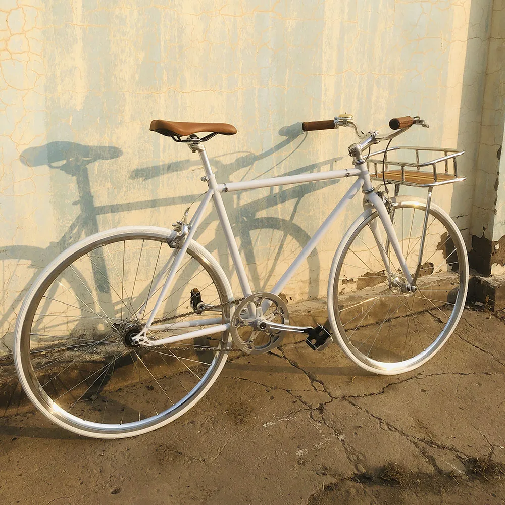 Vintage Fixie Bike Lady Commuter Frame 52cm 48cm inlcude basket Single Speed Bicycle women bicycle | Спорт и развлечения