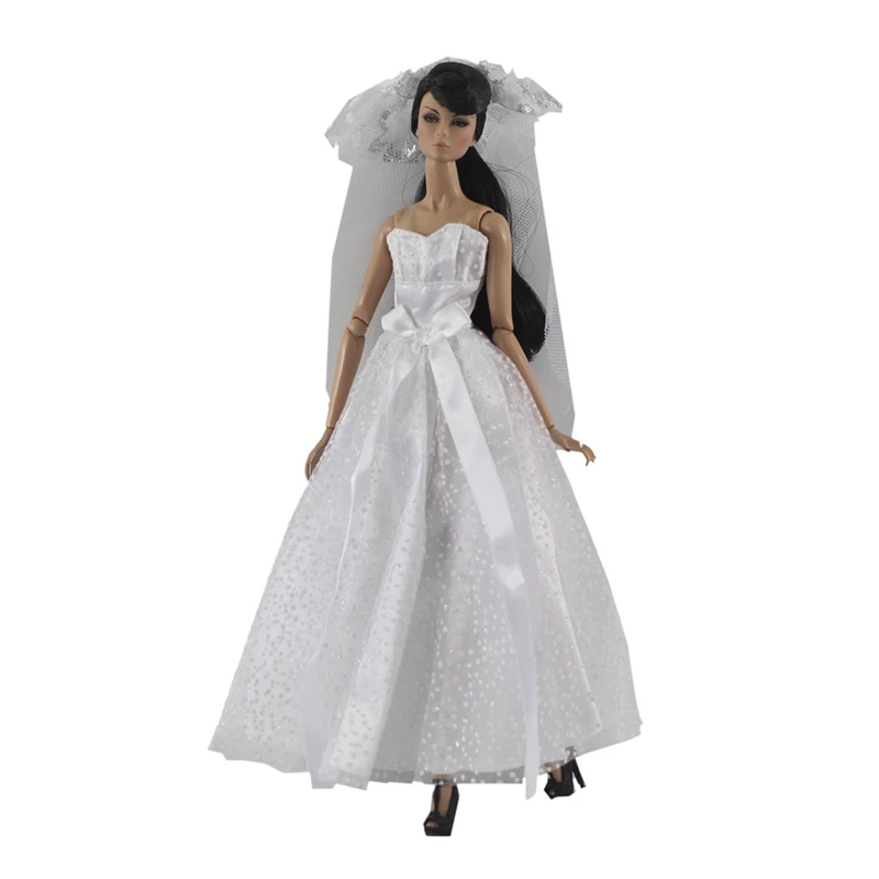 

2021 New Handmade Wedding Dress Outfit Suit Sets for Barbie BJD FR SD Doll Clothes Role Play Accessories Toys for Girl
