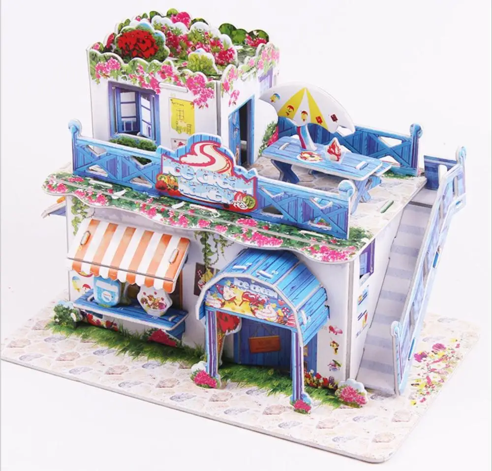 

3D DIY Paper Build Jigsaw Tower Villa Puzzle Educational Toys For Kids Learning Education Toys 3D Puzzle Gifts