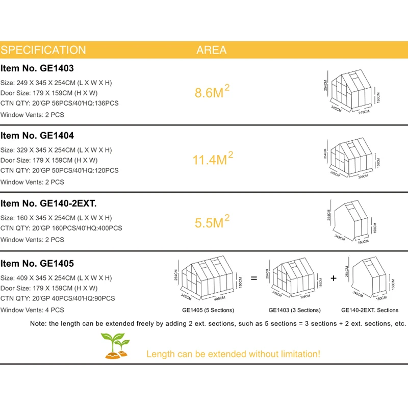 Алюминиевая оранжерея черный с двойным остеклением стен (10 'x 11 3' 8 6 мм полый