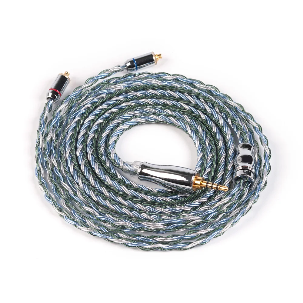 MMCX 2.5mm Yinyoo 16 ядра Модернизированный посеребренный Медь кабель 2,5/3,5/4,4 мм с MMCX/2pin/QDC TFZ разъем для KZ ZS10 proZSX BLON BL-03 - Цвет: MMCX 2.5mm