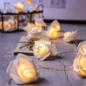 Декоративная светодиодная гирлянда с розами, гирлянда, сказочные огни, Свадебная вечеринка, Рождественская Декоративная гирлянда для стола освещение для домашней вечеринки