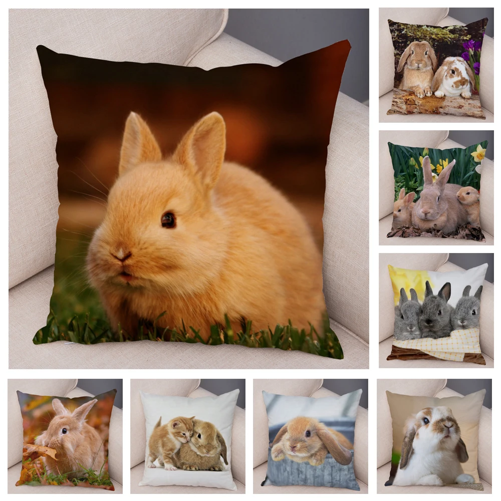 Милый кролик чехол для подушки дивана автомобиля домашнего декора наволочка