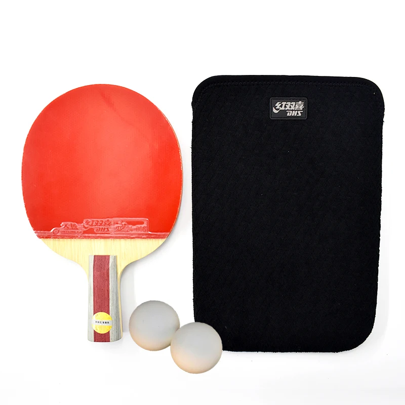 DHS Fast Attack Table Tennis Racket Set 5/6 Star Powerful Ping Pong Paddle Bat with Double Face Pimples-in Rubber | Спорт и