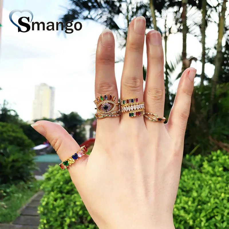 Женские кольца CZ модные ювелирные изделия дизайн формы большого глаза серия