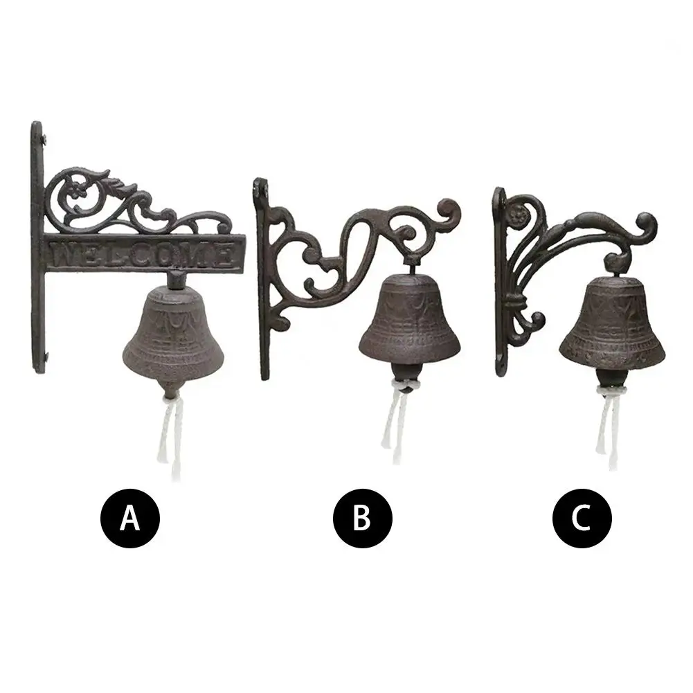 

1/3 шт. высокое качество чугунный винтажный коричневый дверной звонок настенный Добро пожаловать литье беспроводной дверной звонок балкон украшение сада