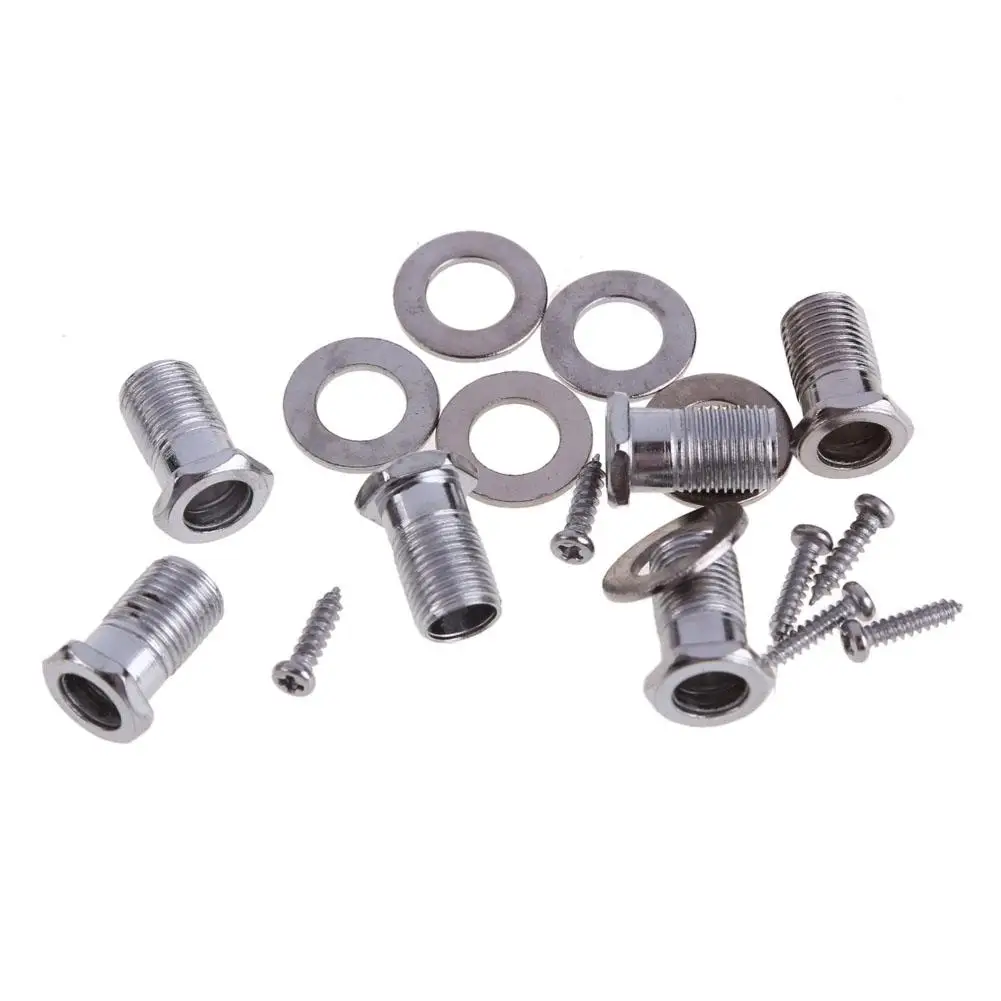 ein set 6 chrome gitarre gesperrt string tuning pegs schlüssel tuner mechaniken akustische elektrische gitarre schloss stil free global shipping