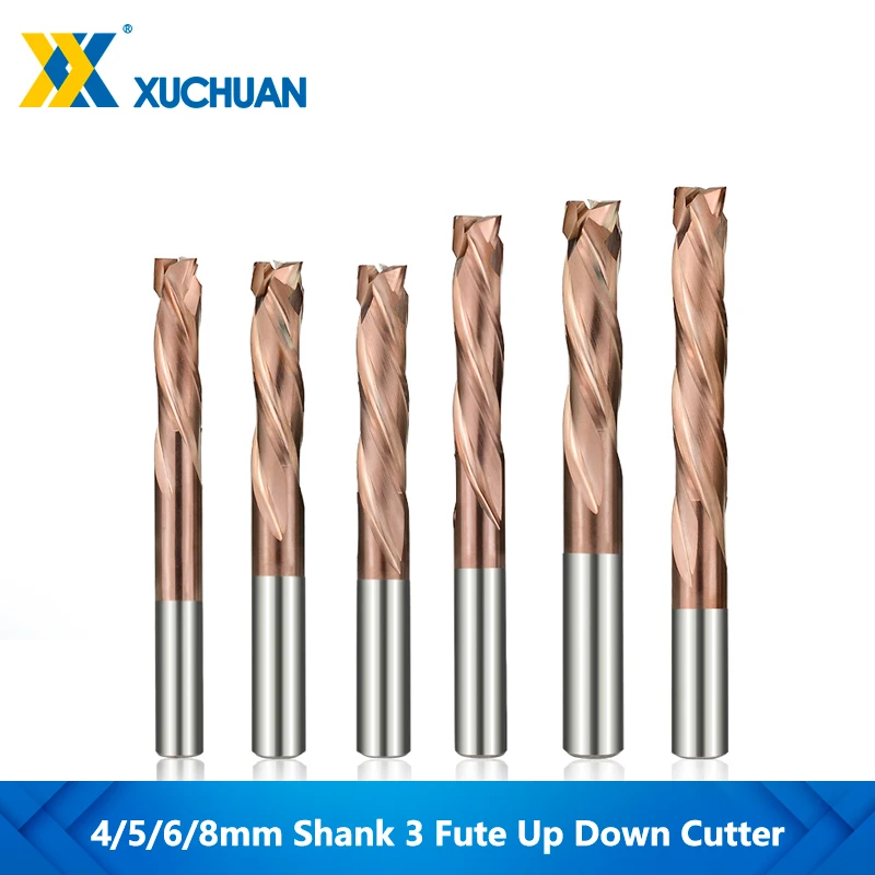 

3 Flute End Mill TiN Coating CNC Router Bit HSS End Mill For Aluminum Copper Cutting Tools Tungsten Carbide Milling Cutter