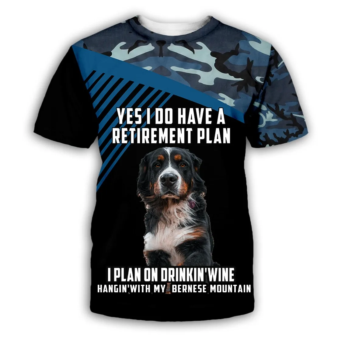 Футболка унисекс летняя футболка с 3D-принтом бернских горных собак коротким