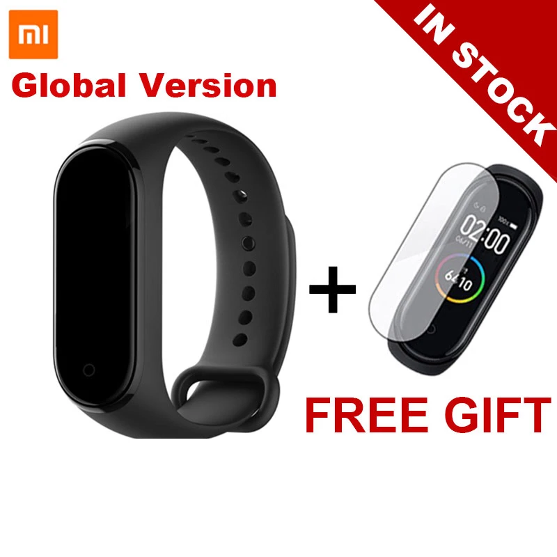Global Version Xiaomi mi Band 4 новейший mi band 4 Mp3 музыкальный цветной экран фитнес частота сердечных сокращений Bluetooth 5,0 умные часы - Цвет: Global Version
